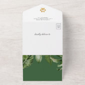 Rustic Tropical Oerwoud Safari Cheetah Baby shower All In One Uitnodiging (Buitenkant)