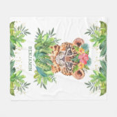 Rustic Tropical Oerwoud Safari Cute Leopard Fleece Deken (Voorkant (Horizontaal))