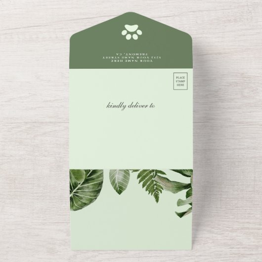 Rustic Tropical Oerwoud Safari Lioness Baby shower All In One Uitnodiging (Buitenkant)