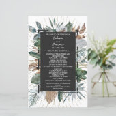 Rustic Tropical Palm Leaves Wedding Program (Staand voorkant)