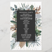 Rustic Tropical Palm Leaves Wedding Program (Achterkant)