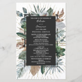 Rustic Tropical Palm Leaves Wedding Program (Voorkant)