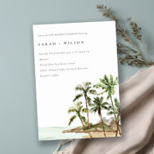 Rustic Tropical Palm Trees Beach Sand Vow Renewal