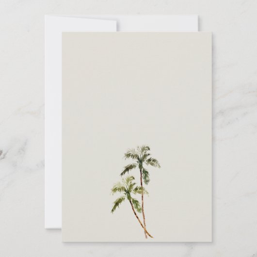 Rustic Tropical Palm Trees Beach Sand Vow Renewal Kaart (Achterkant)