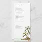 Rustic Tropical Palm Trees Beach Sand Wedding Menu Kaart (Voorkant)
