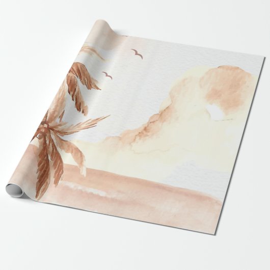 Rustic Tropical Palms Cadeaupapier (Uitgerold)