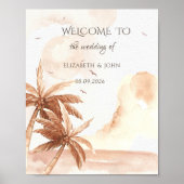 Rustic Tropical Palms Wedding Poster (Voorkant)