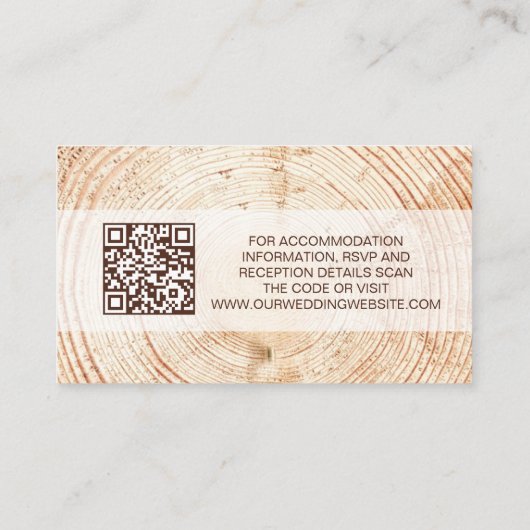 Rustic Trouwdag Bos Details QR-code Sjabloon (Achterkant)