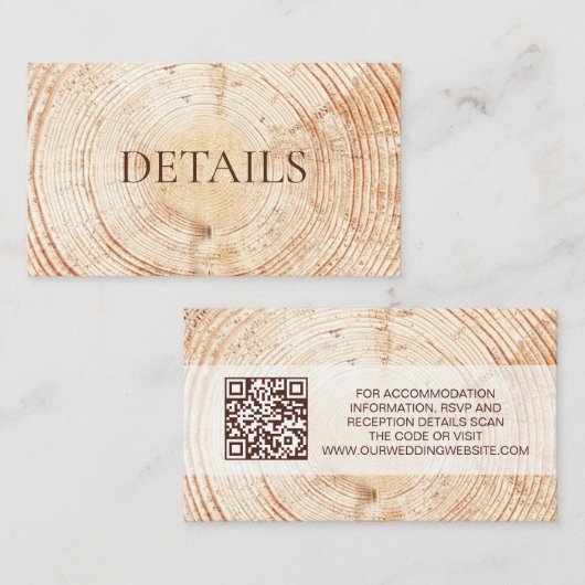 Rustic Trouwdag Bos Details QR-code Sjabloon (Voorkant / Achterkant)