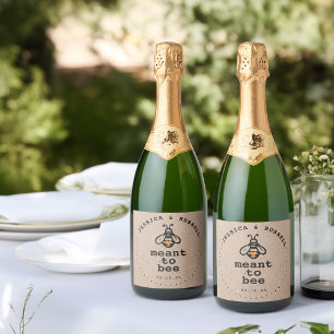 Rustic Trouwen Moet To Bee Sparkling Wijnetiket