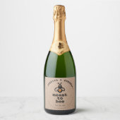 Rustic Trouwen Moet To Bee Sparkling Wijnetiket (Voorkant)