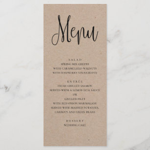 Rustic trouwmenu. Het menu van het diner Moderne k