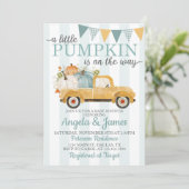 Rustic Truck Baby shower Invitation Pumpkin Patch Kaart (Staand voorkant)