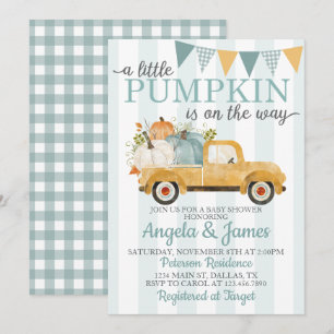 Rustic Truck Baby shower Invitation Pumpkin Patch Kaart