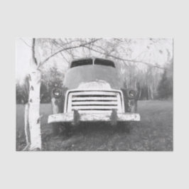  Rustic Truck  Black en White Retro Tissuepapier