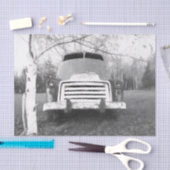  Rustic Truck  Black en White Retro Tissuepapier (Craft)