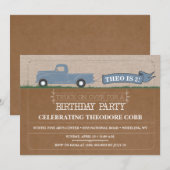 Rustic Truck Boy Birthday Party Kaart (Voorkant / Achterkant)