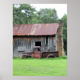 Rustic Truck en Barn Home Decor Poster