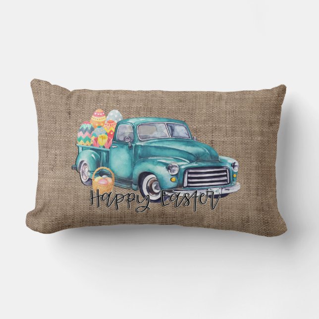 Rustic Truck Happy Easter Home Decor Kussen (Voorkant)