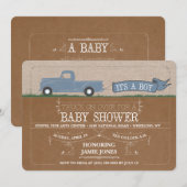 Rustic Truck Het is een Boy Baby Shower-uitzending Kaart (Voorkant / Achterkant)