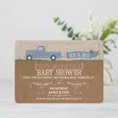 Rustic Truck Het is een Boy Baby Shower-uitzending Kaart (Staand voorkant)