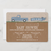 Rustic Truck Het is een Boy Baby Shower-uitzending Kaart (Voorkant)