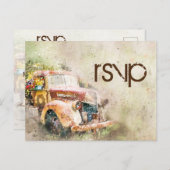  Rustic Truck Reception Dinner RSVP Entree Uitnodiging Briefkaart (Voorkant / Achterkant)