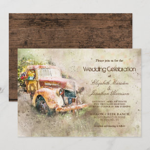  Rustic Truck Trendy Wedding Kaart