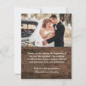 Rustic  Truck Weddenschap Foto bedankt Kaart (Achterkant)