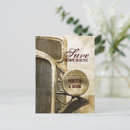 Rustic Truck Western Boerderij Wedding save the da Aankondigingskaart (Staand voorkant)