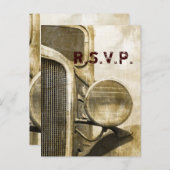 Rustic Truck Westerne Land Boerderij bruiloft RSVP Uitnodiging Briefkaart (Voorkant / Achterkant)