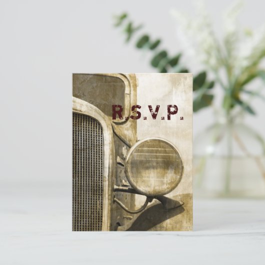 Rustic Truck Westerne Land Boerderij bruiloft RSVP Uitnodiging Briefkaart (Staand voorkant)