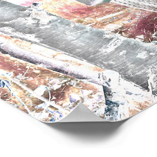 Rustic Truck  White Grey Retro Disted Poster (Hoek)