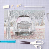  Rustic Truck  White Grey Retro Disted Tissuepapier (Craft)