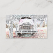 Rustic Truck  White Grey Retro Disted Visitekaartje (Voorkant)