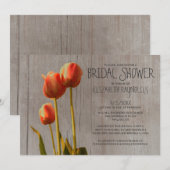 Rustic Tulip Bridal Shower Invitations Kaart (Voorkant / Achterkant)