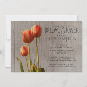Rustic Tulip Bridal Shower Invitations Kaart