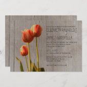 Rustic Tulip Wedding Invitations Kaart (Voorkant / Achterkant)