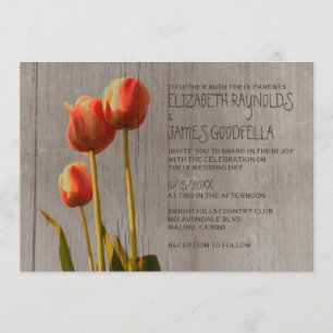 Rustic Tulip Wedding Invitations Kaart