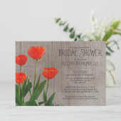 Rustic Tulips Bridal Shower Invitations Kaart (Staand voorkant)