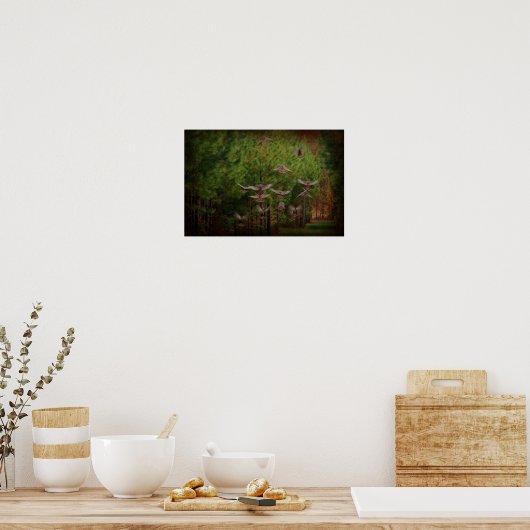 Rustic Turkey's In Flight Poster (Keuken)