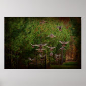 Rustic Turkey's In Flight Poster (Voorkant)