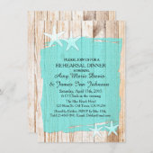 Rustic turkooise repetitief diner nodigt tq1 uit kaart (Voorkant / Achterkant)