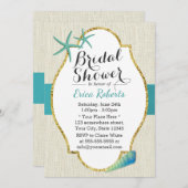 Rustic Turquoise Beach Seashells Vrijgezellenfeest Kaart (Voorkant / Achterkant)