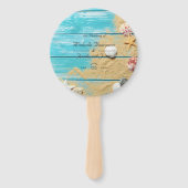Rustic Turquoise Beach Wedding Handwaaier (Voorkant)