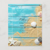 Rustic Turquoise Beach Wedding Invitation Flyer (Voorkant)