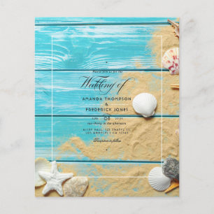 Rustic Turquoise Beach Wedding Invitation Flyer