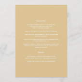 Rustic Turquoise Beach Wedding Menu (Achterkant)