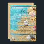 Rustic Turquoise Beach Wedding Menu<br><div class="desc">Het menu van de bruiloft van de knollen klantgericht aan uw specifieke details.</div>