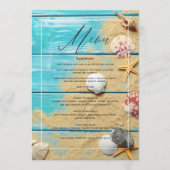 Rustic Turquoise Beach Wedding Menu (Voorkant)